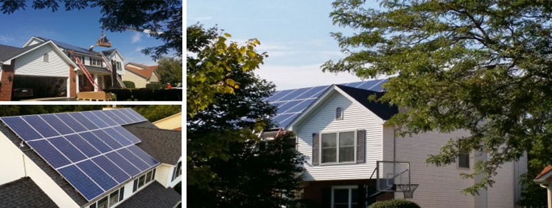 Rooftop solar energy system installed on a Boling Brook Home in Illinois by WCP Solar