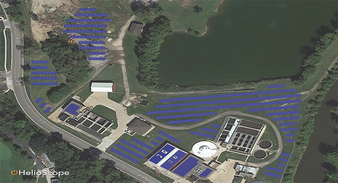 Solar installation at Plano Wastewater plant
