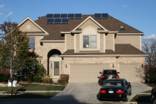 solar panel installation on residential home roof