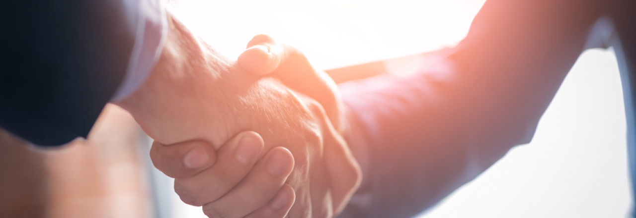 Handshake between two business people