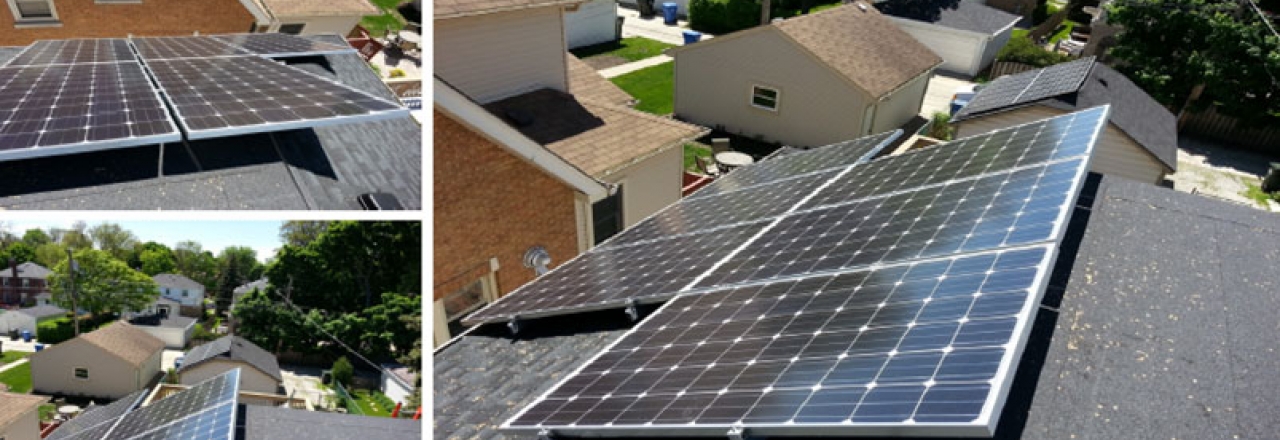 Rooftop solar energy system installed on a Park Ridge Home in Illinois by WCP Solar