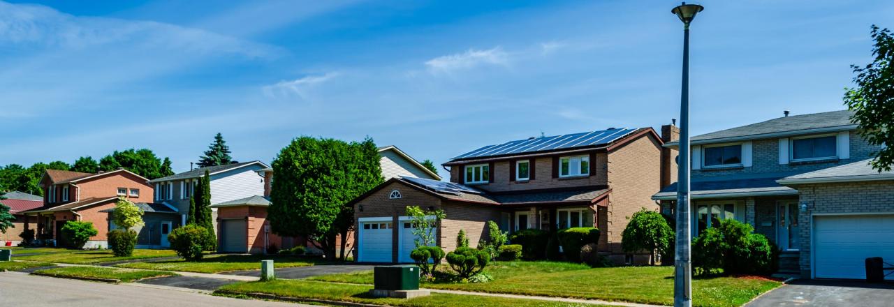 Solar Panels on Homes in Neighborhood