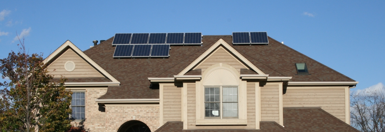 House with solar panels near Chicago