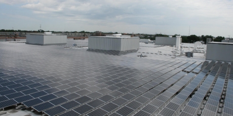 Real estate and marketing rooftop pv solar installation, Lombard